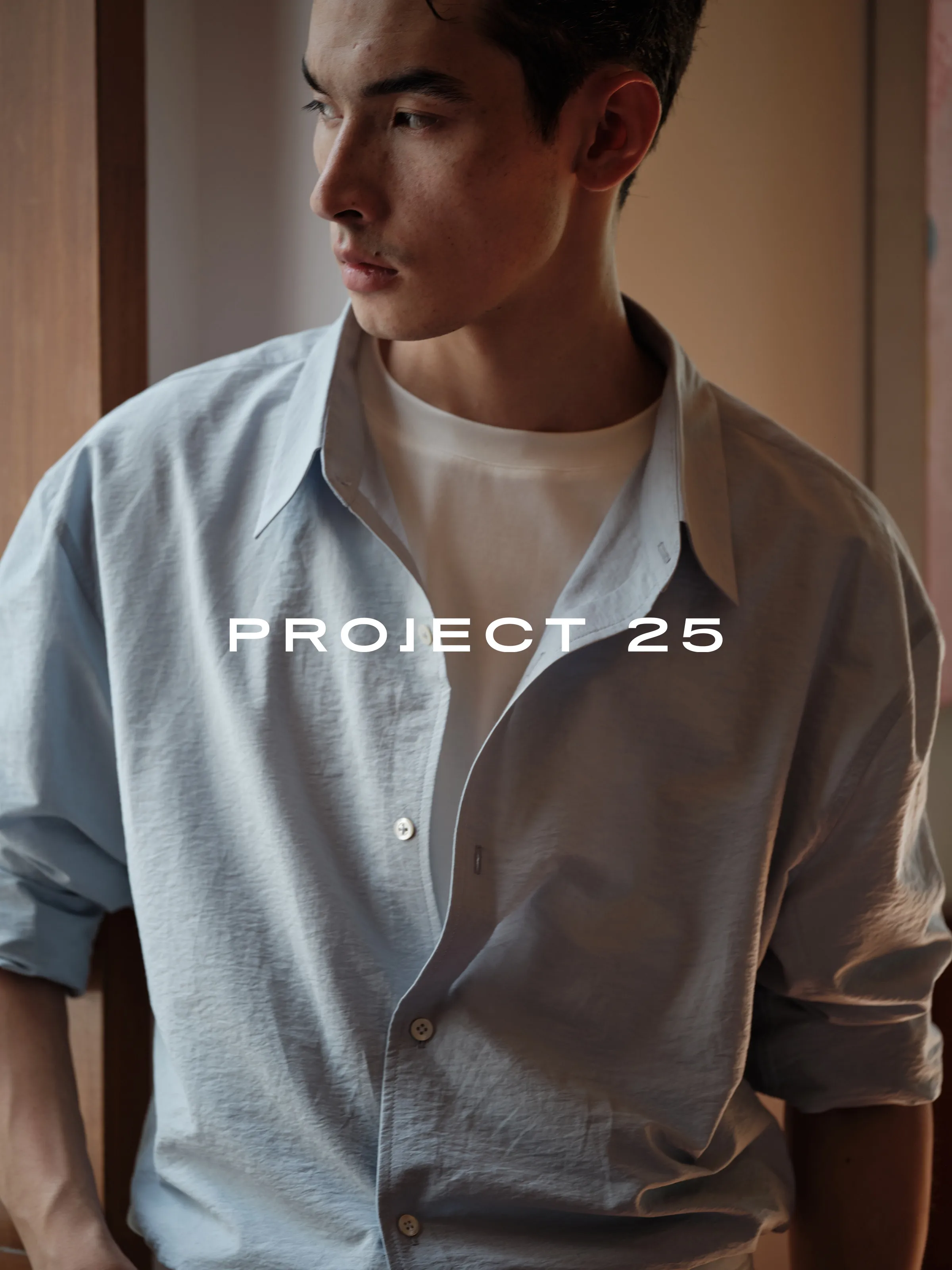PROJECT 25 Men's Imported Pima Cotton Shirt Paper-Touch Salt-Shrunk Texture Minimalist Micro Crinkle LongSleeve Commute Casual