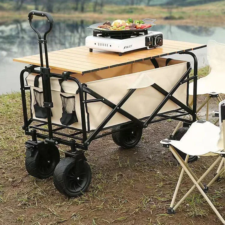 Qualities Product Top Sale Universal Camping Wagon Small Garden Cart Food Cart Camp Cart