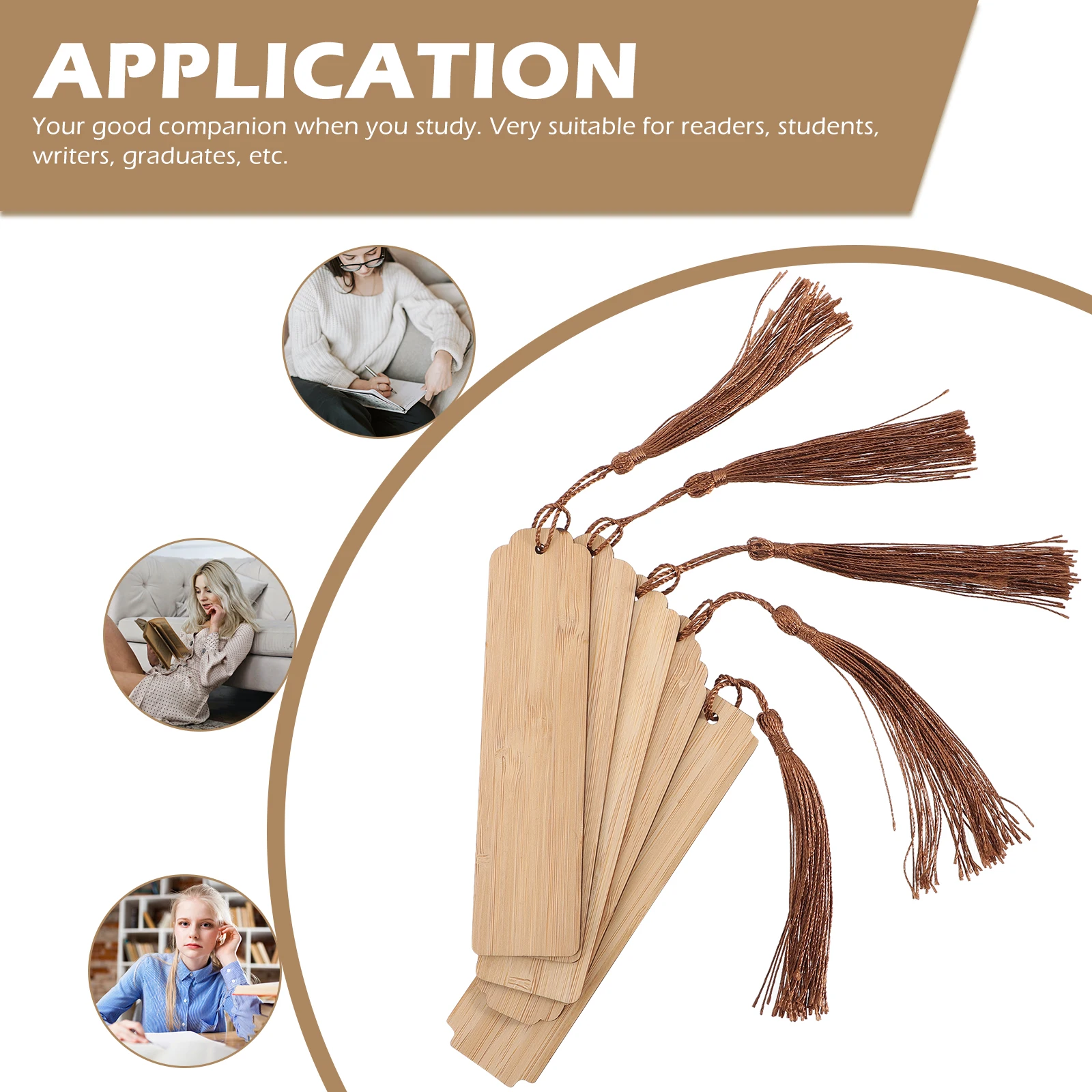 Zakładki do książek z bambusa DIY, puste etykiety do rękodzieła dla uczniów, znaczniki do czytania, ozdoby, artykuły szkolne i biurowe, drewniane zakładki do stron.