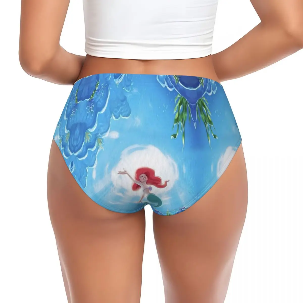 Custom Fashion Ariel Princess Brief Panties for Women Comfort Stretch Underwear