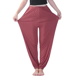 Pijamas de gran tamaño 5XL 6XL para mujer, ropa de dormir informal holgada de Modal, pantalones para primavera y verano, pantalones para dormir con cintura elástica, ropa para el hogar