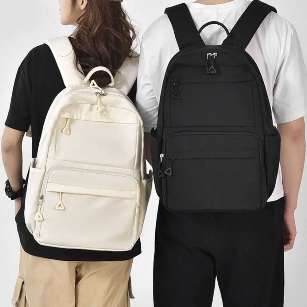 

Однотонный студенческий рюкзак унисекс, легкий рюкзак для ноутбука большой вместимости, универсальная школьная сумка в корейском стиле, для повседневного использования