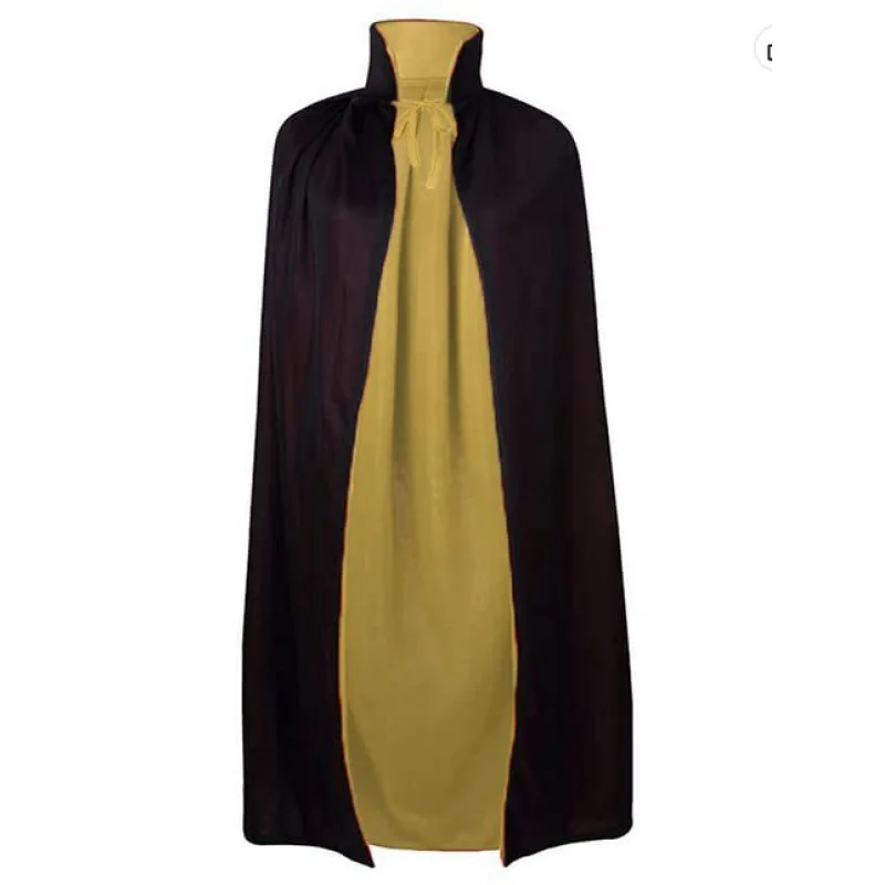عباءة الهالوين ذات اللونين متوسطة الطول لمصاصي الدماء مع ياقة واقفة وإغلاق ربطة عنق للحفلات التنكرية وأداء المسرح للجنسين والكبار