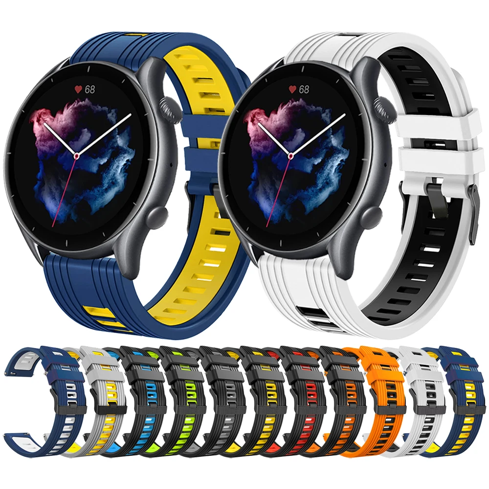 22mm Strap For Huami Amazfit GTR 3 Pro GTR3/GTR 2 2e 47mm/Amazfit Stratos Smart Watch Band Silicone Watchband Bracelet bands