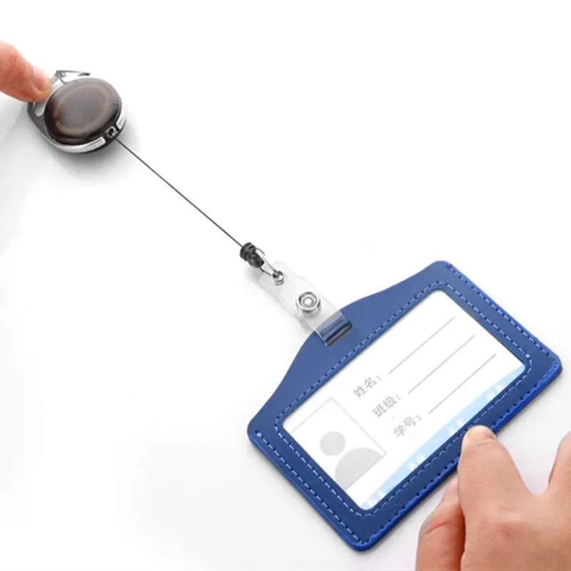 Retractable Card Holder Name Badge Holder Work Bank Business Credit Card Students Bus Card Cover Credential Holder