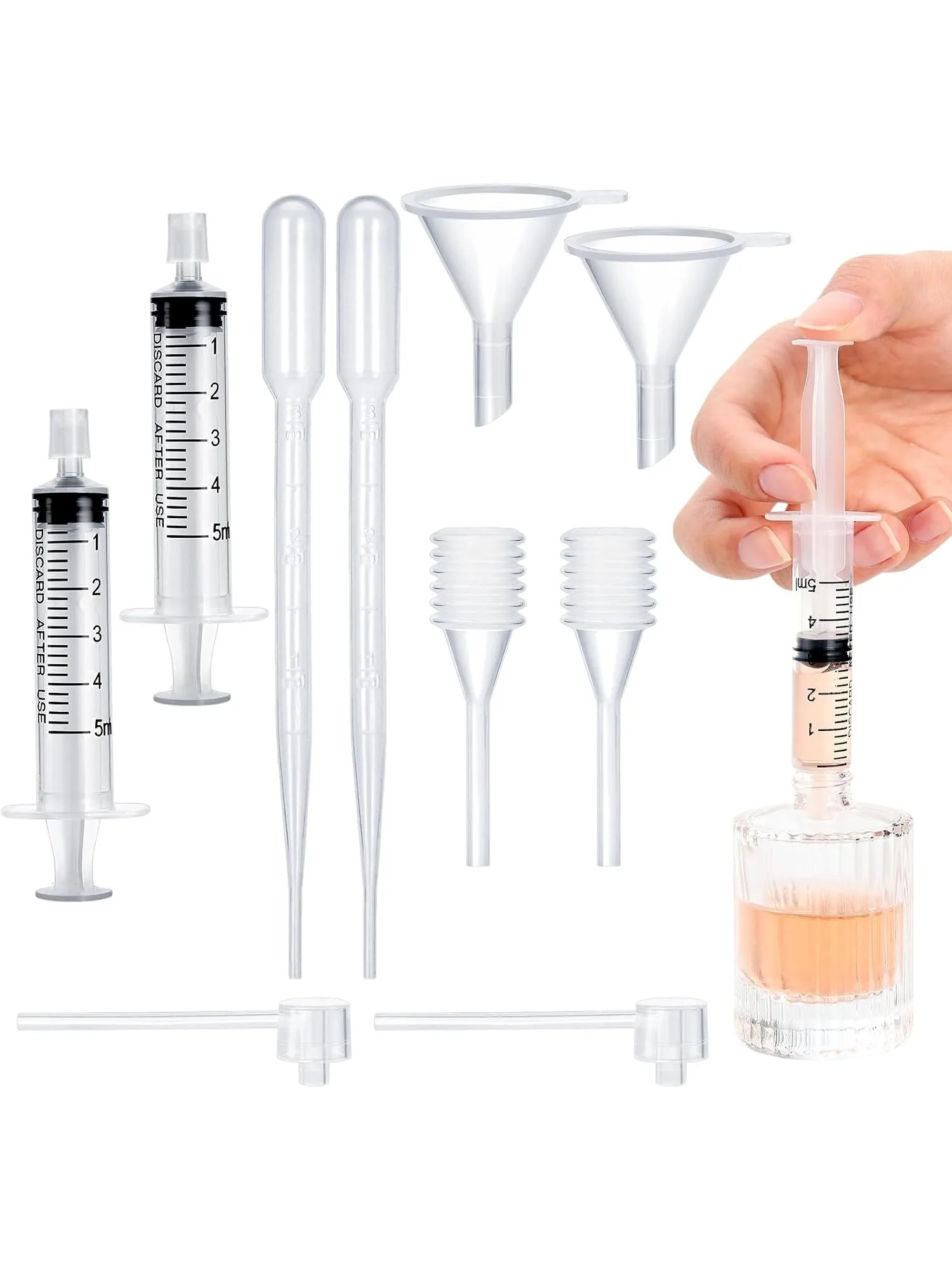 Kit de supplément de parfum, outil de transfert de distributeur de parfum en plastique, kit de supplément d'huile essentielle d'échantillon de parfum liquide 10 pièces