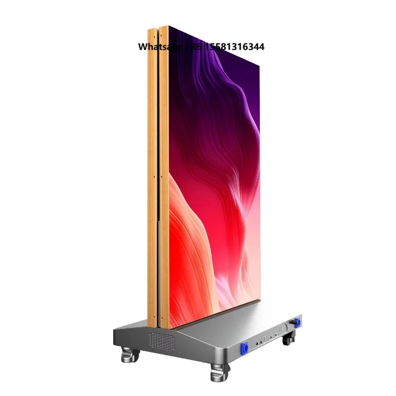 Movable Double Sided GOB P2.5 Ultra Bright LED Standing Wheels Extended Digital Signage Board 3-Year Warranty Cloud-Based CMS
