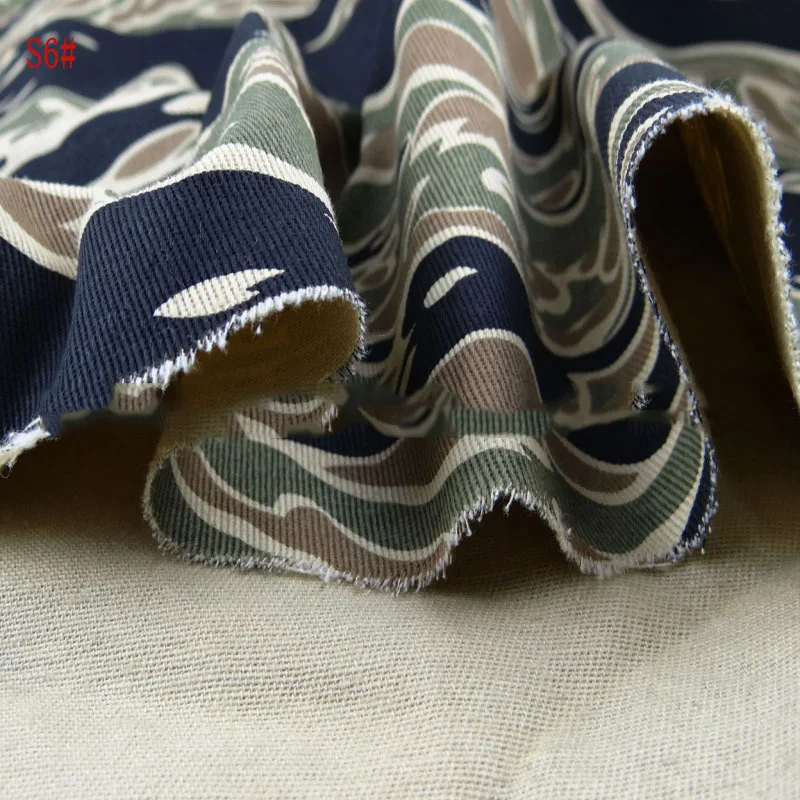 Camouflage Fabric Woven Cotton Twill Printed By The Meter for Clothes Pant Coats Sewing Winter Thickened Tiger Pattern Cloth Diy