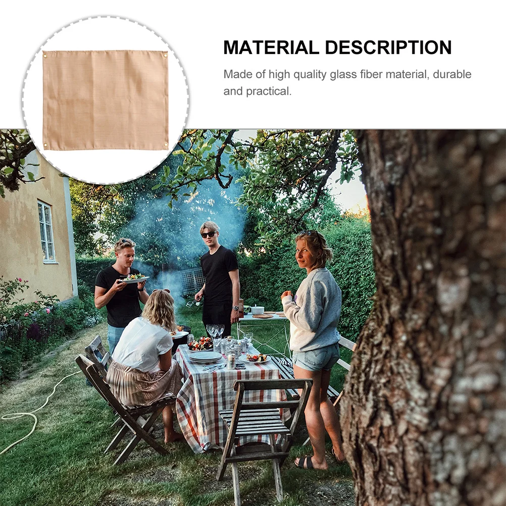 

1Pcs Fire Blanket 45x45cm Flame Retardant Glass Fiber Cloth Fireproof Blanket Heat Insulation Pad for Home Camping Car