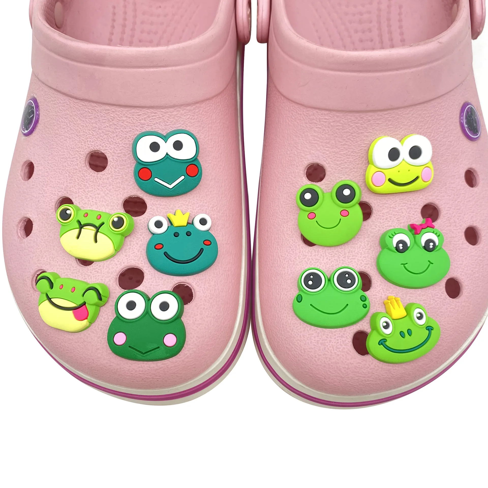Frog Series Spot Decorative Buckle Shoe Charms Accessories for Crocs Sandals DIY Y2k Fashion Toy Anime Cartoon Frind Kawaii Cute