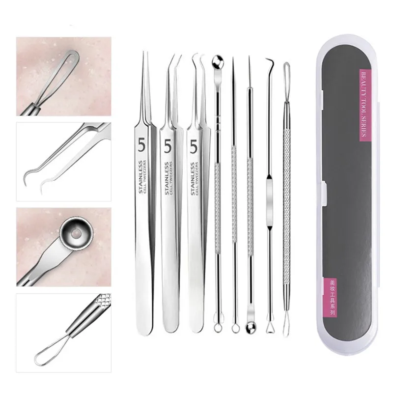 Acne Blackhead Removal Needles Stainless Steel Black Spot Blemish Pimple Removal Needle Deep Cleansing Tool Face Skin Care Kit