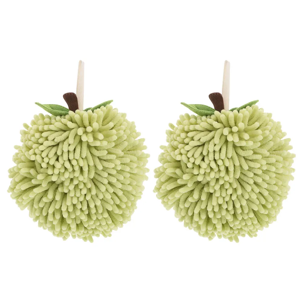 

2 Pcs Hand Towel Absorbent Ball Towels Chenille Polyester Drying Decorative for Bathroom