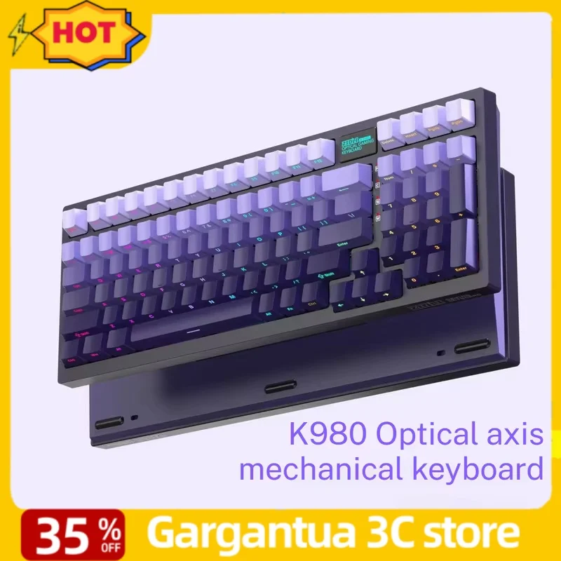 ZIDLI K980 Kabelgebundene mechanische Tastatur, 98-Tasten-Gaming-Tastatur, Hotswap-Linearschalter, RGB, PC, Laptop, Büro, Esports, Gamer-Zubehör