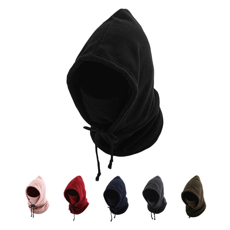 Men Women Unisex Winter Balaclava Knit Hood - Windproof Mask with Drawstring Motorcycle Riding Headgea Warm Knitted Cap