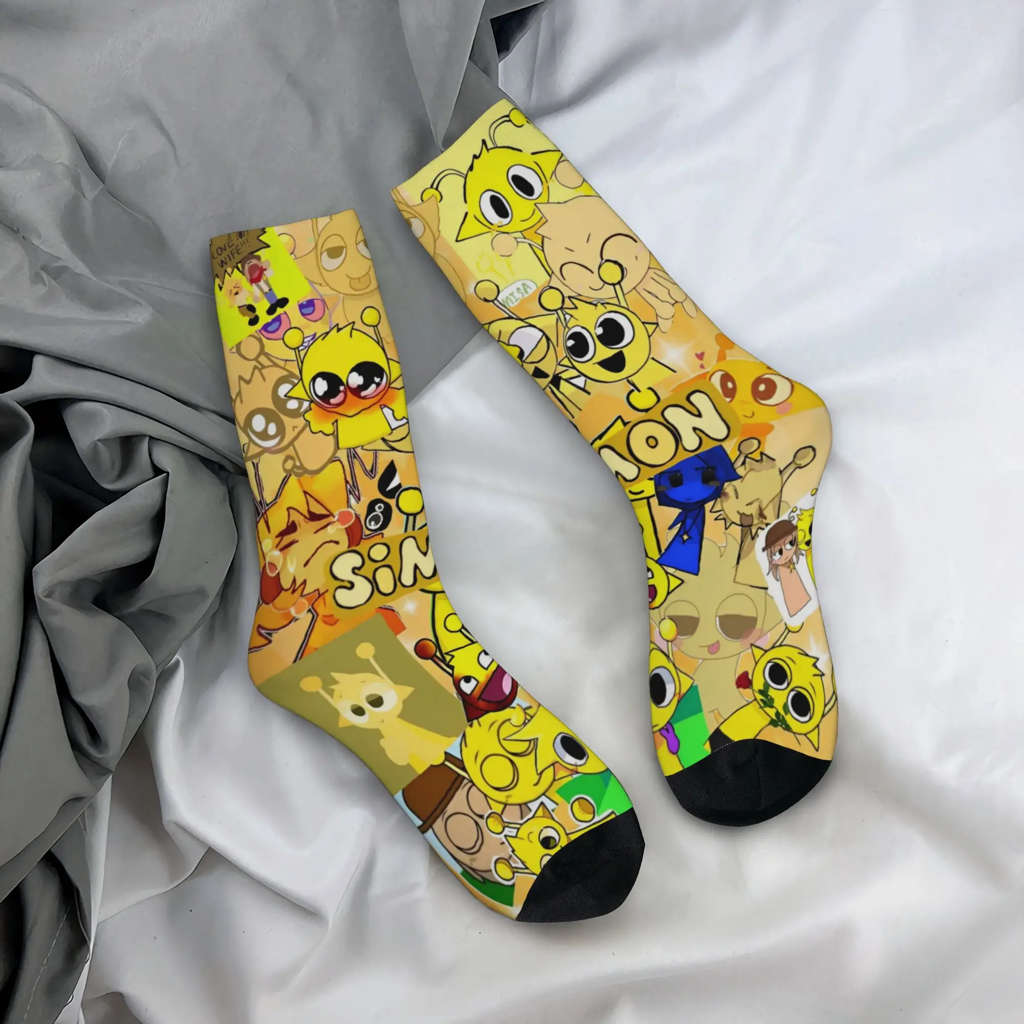 Sprunkis Merchandise Men Women Socks Flexible  Skateboard Middle Tube Socks Comfortable Present