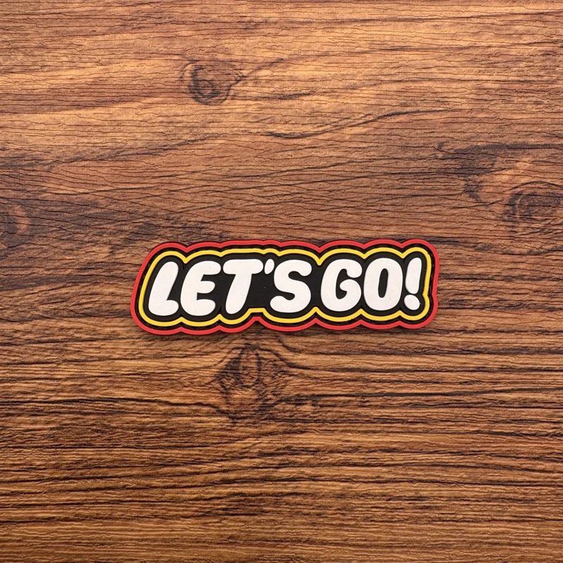 

Let's Go! Patterned Pvc Material Sticker Morale Patch Badge Patch, Glow-In-The-Dark Effect, for Armbands, Backpacks, Tactical Vests, Clothing Decoration, Embroidered Patch, Soft Rubber