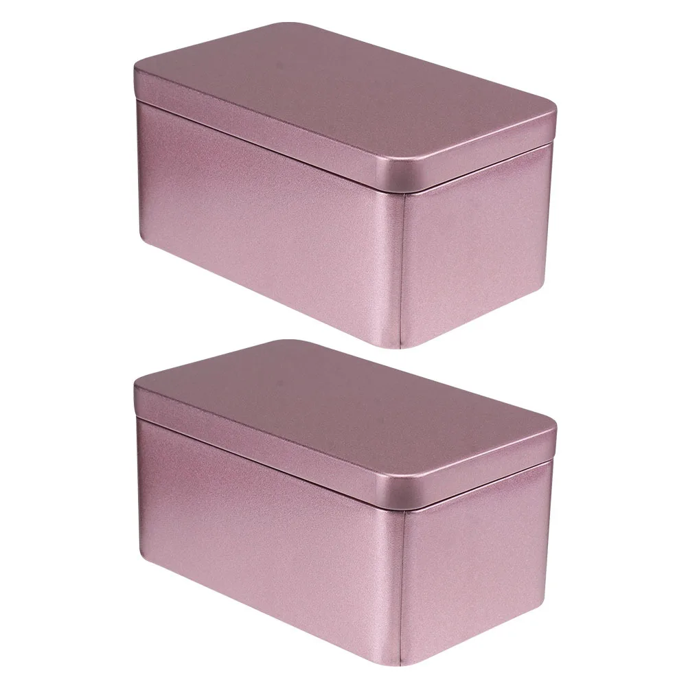 

2Pcs Tea Leaf Container Rectangular Tinplate Storage Box Multi Purpose Bulk Tea Organizer Household Rectangular Storage Box