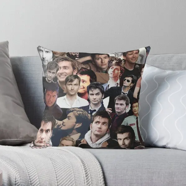 David Tennant Collage  Printing Throw Pillow Cover Bed Cushion Anime Wedding Car Hotel Waist Sofa Pillows not include One Side