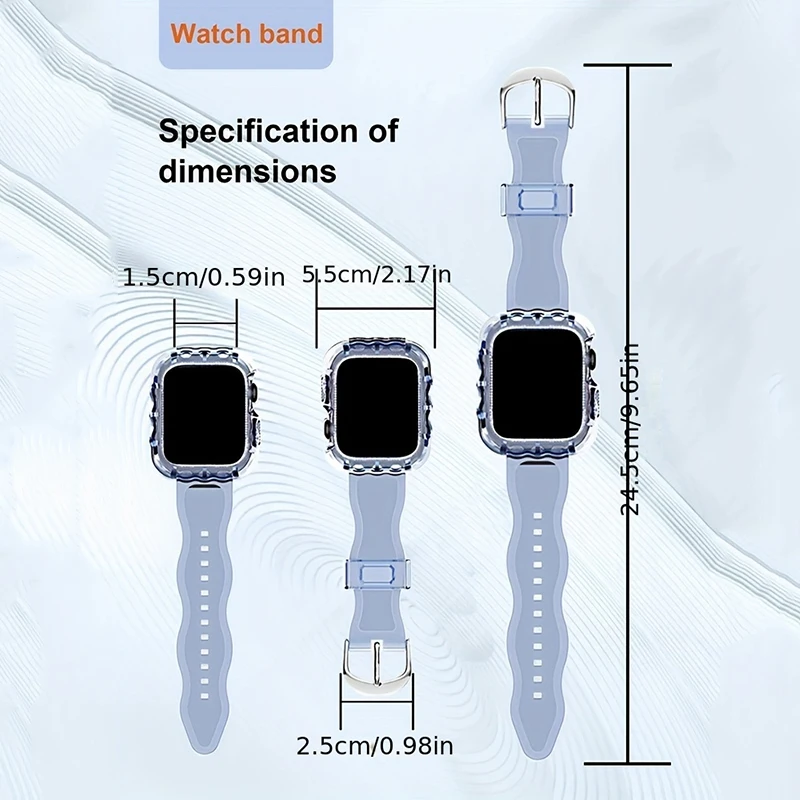 Clear Glitter Strap&Case For Apple Watch Band Ultra 44mm 45mm 40mm 41mm 49mm Sports Transparent Bracelet For iWatch Series 1-9