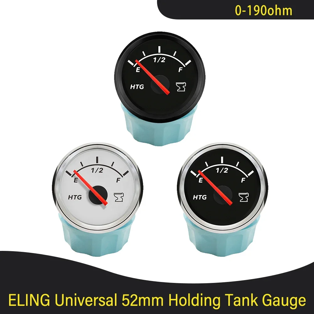 

New Waterproof 52mm Sewage Gauge Holding Tank Level Meter 0-190ohm 240-33ohm Signal with Red Backlight for RV Yacht 12V 24V