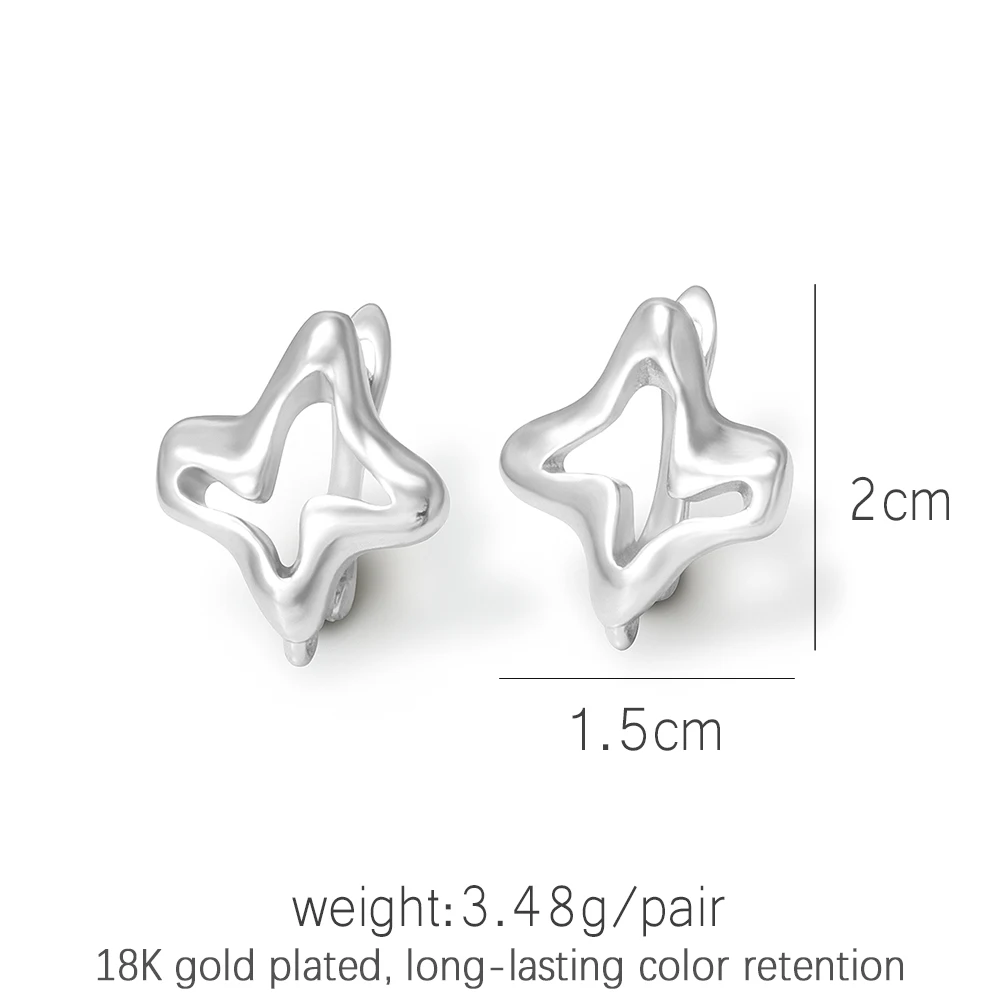 DARENLI 1 Pair Star Earring Hooks 18K Gold/Rhodium Plated DIY Jewelry Findings For Jewelry Making Accessories For Women