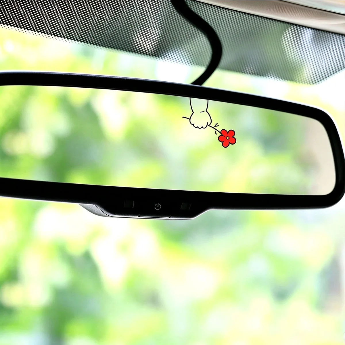 Give You A Little Red Flower Car Mirror Decal, Funny Hand Pattern Rear View Mirror Sticker, Car Interior Accessories