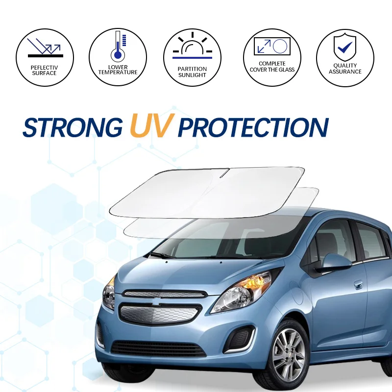 

Car Windshield Sun Shade For Chevrolet Spark Sunshade Summer Visor Protector Foldable Blocks UV Rays Protection Accessories