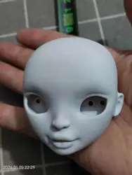 Big  Colorful Hair Doll Big Head Original DIY Accessories Purple White Hair Doll rainbow dongcheng