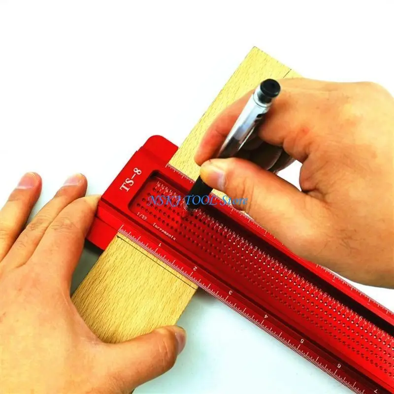 L8RC T Type Measure Ruler Square Ruler Aluminum Alloy Woodworking