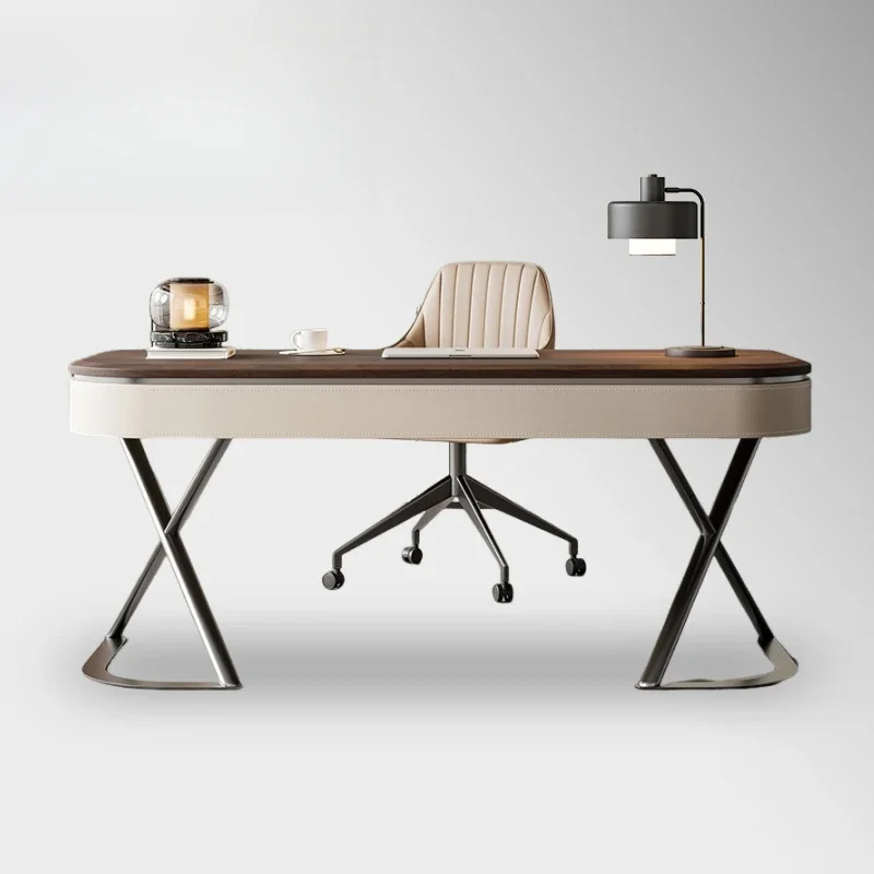 Simple walnut desk household light luxury modern small apartment study desk