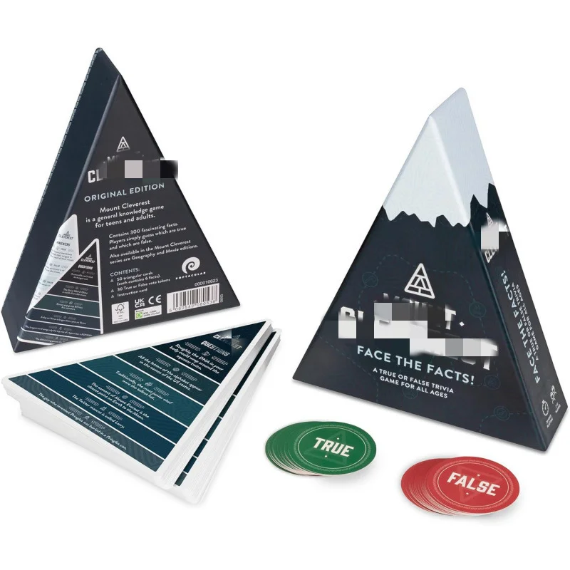 

Mount Cleverest True or False Trivia Game/Fun Adults & Kids Family Card Game/Party Games for Birthday/Gift for Boys and Girls