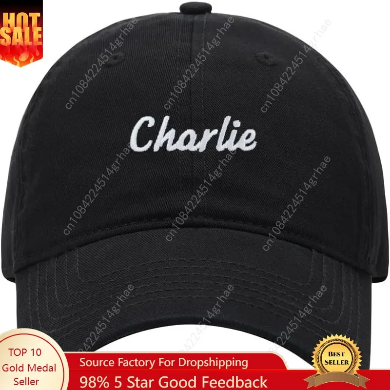 

Baseball Cap Men Women Name Charlie Gift Embroidered Unisex Classic Adjustable Strapback Dad Hat