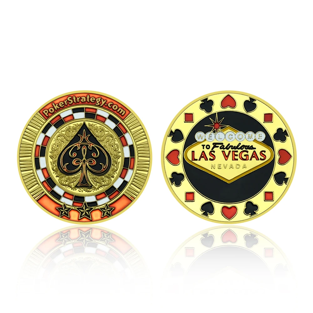 Spades A Lucky Coin Las Vegas Casino Texas Holdem Card Press Metal Chips Challenge Coin Collection Gift