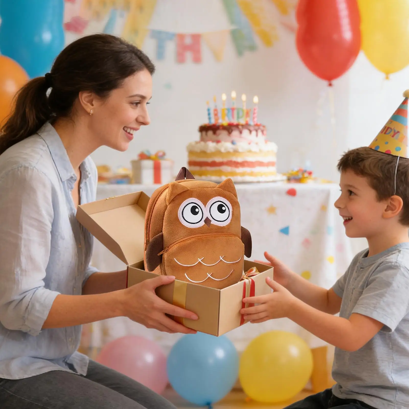 Leuke Uil Rugzak Cartoon Leuke Lichtgewicht Outdoor Benodigdheden Kleine Jongens Rugzak voor Kinderdagverblijf Voorschoolse Dierentuin Activiteiten Snacks Speelgoed