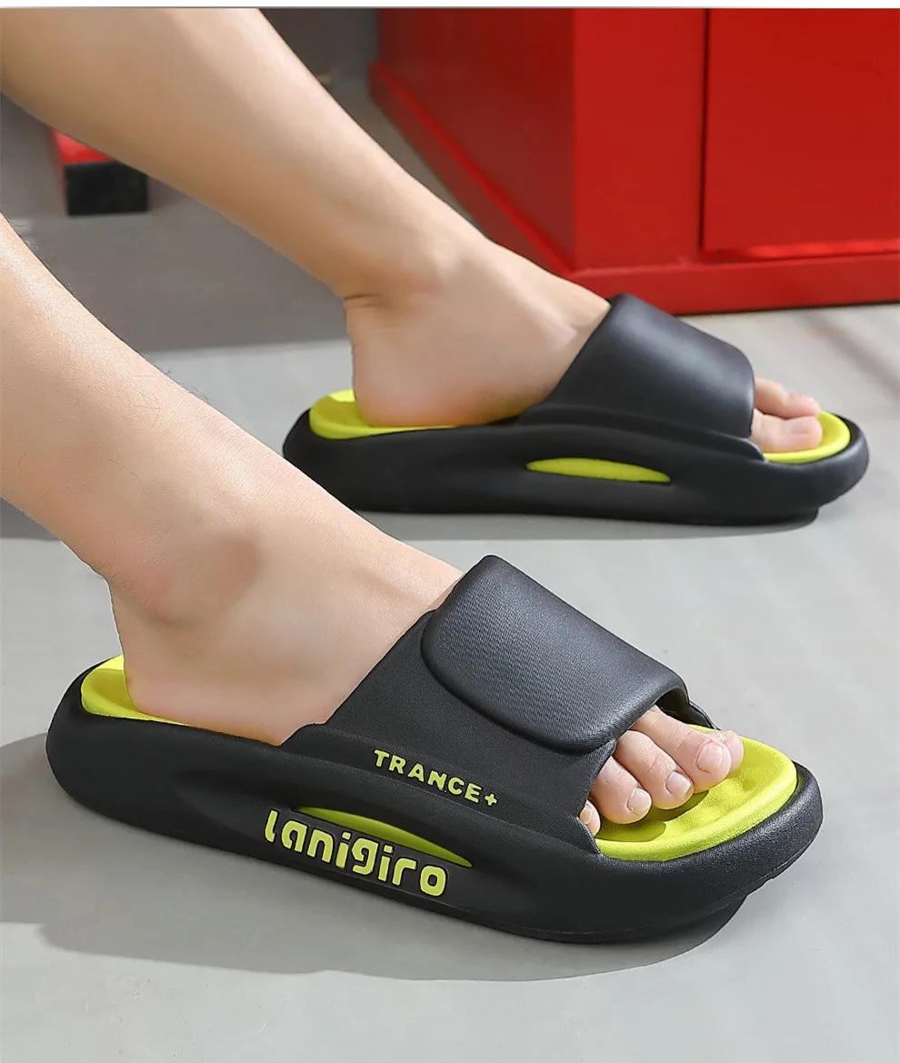 New Summer Men's Slippers EVA Soft Indoor Home Slides Beach Unisex Slippers Non-slip Soft Flip Flops Male Thick Sole Slippers