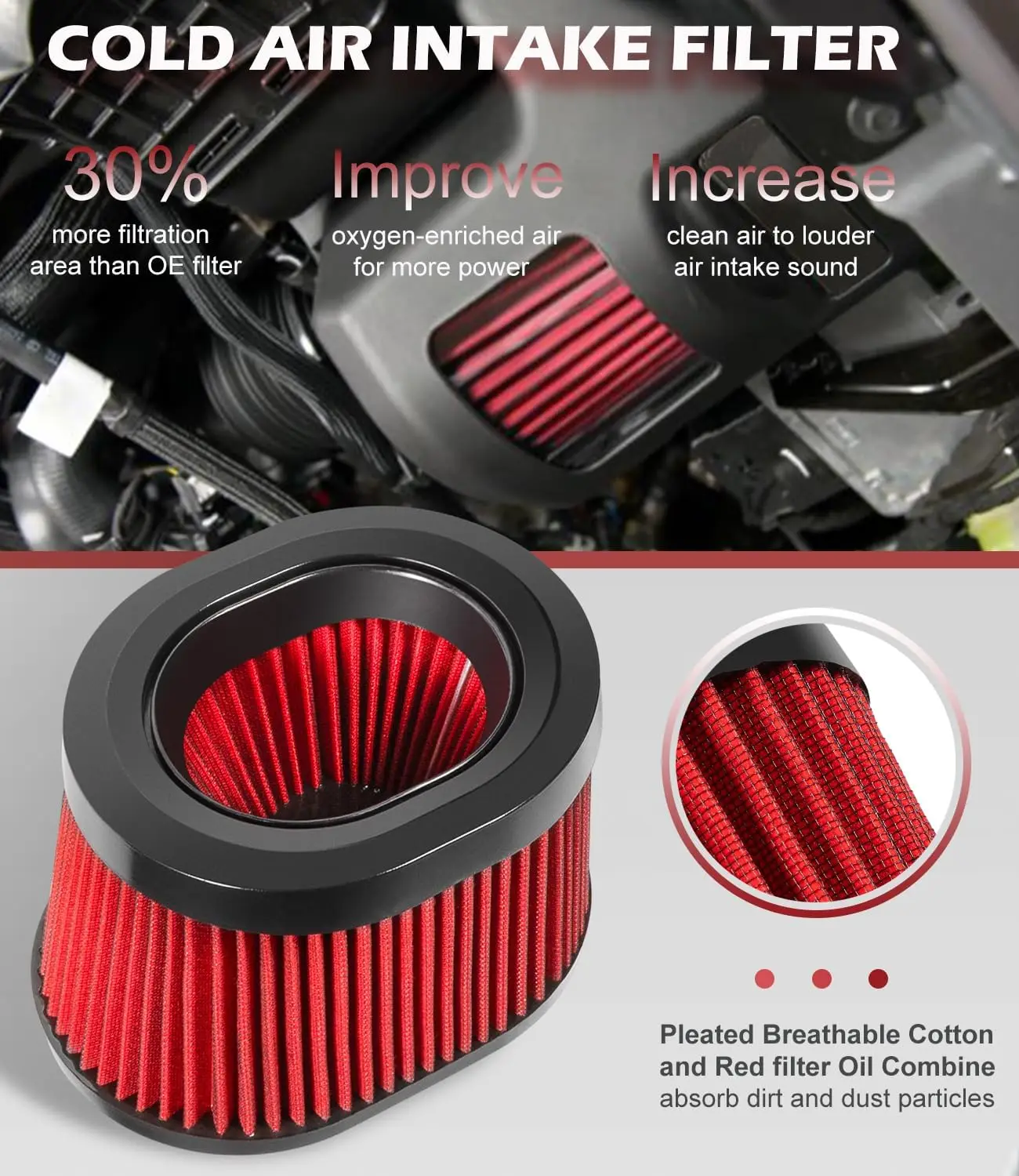 طقم فلتر لسعة الهواء البارد ، مناسب لفورد برونكو ، نظام الحث ، من من من من من من من من ، محرك 2.7 لتر ، TM