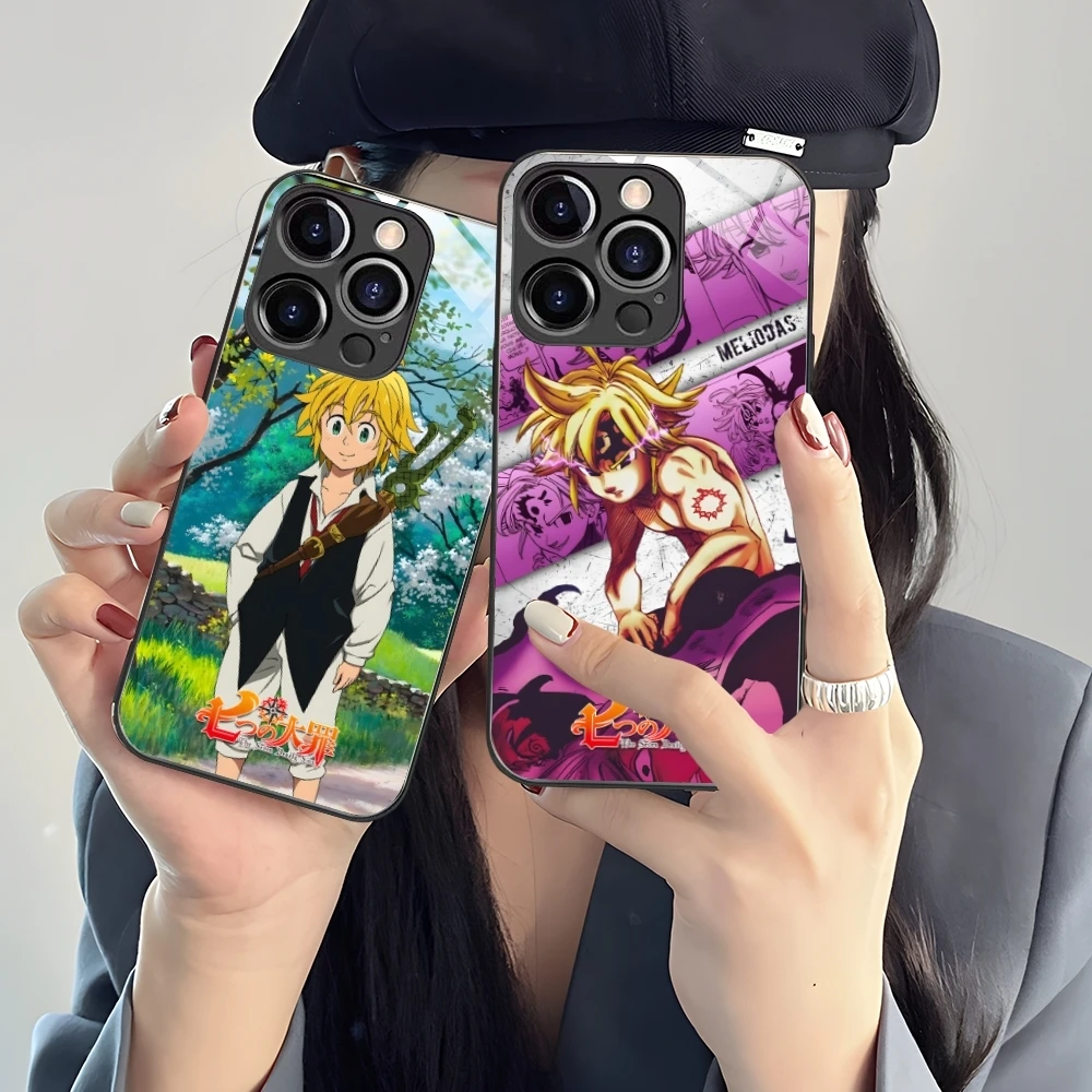 Seven Deadly Sins Meliodas Cell Phone Case for iPhone 16 15 14 13 12 11 X XR XS 8 Pro Max Plus Mini PC Glass Phone Cover Shell