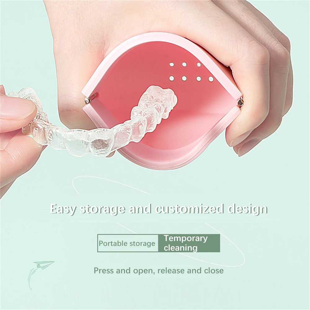 Silicone Orthodontic Retainer Case Denture Storage Box Invisible Braces Box Mouth Guard Container False Teeth Holder Organizer