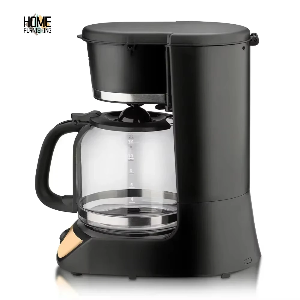 

RAF One Click Easy Operation 1.8L Electric Black Anti-drip Coffee Makers Easy on/off Switch Removable Filter Home Office