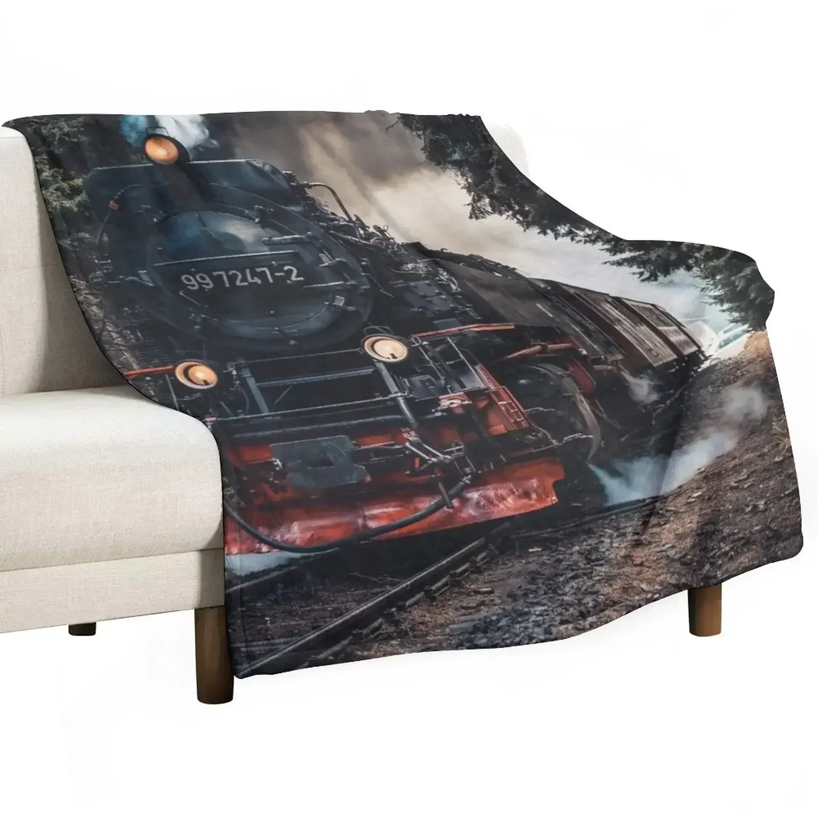 Locomotive Throw Blanket Summer Decoratives Bed covers for babies Plaid on the sofa Retros Blankets