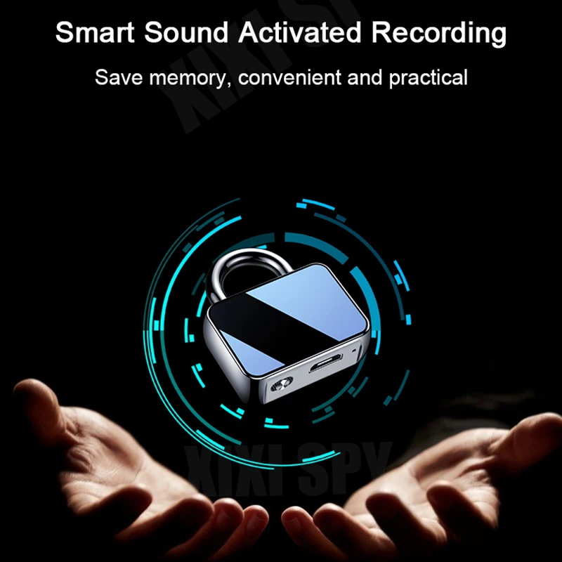 الجاسوس مخفي مسجل صوت صغير منشط جهاز تسجيل الصوت الرقمي سلسلة مفاتيح يمكن ارتداؤها صوت احترافي صغير الإملاء STTWUNAKE #5