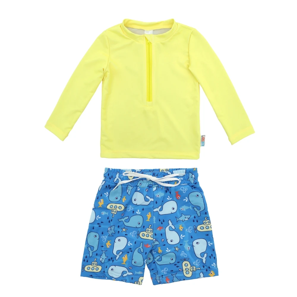 12M-5T Boy Swimwear Long Sleeve Swimsuit Rash Guard Set ALVABABY UPF 50+ Sun Protection Baby Toddler Swim Trunks Bathing Suit