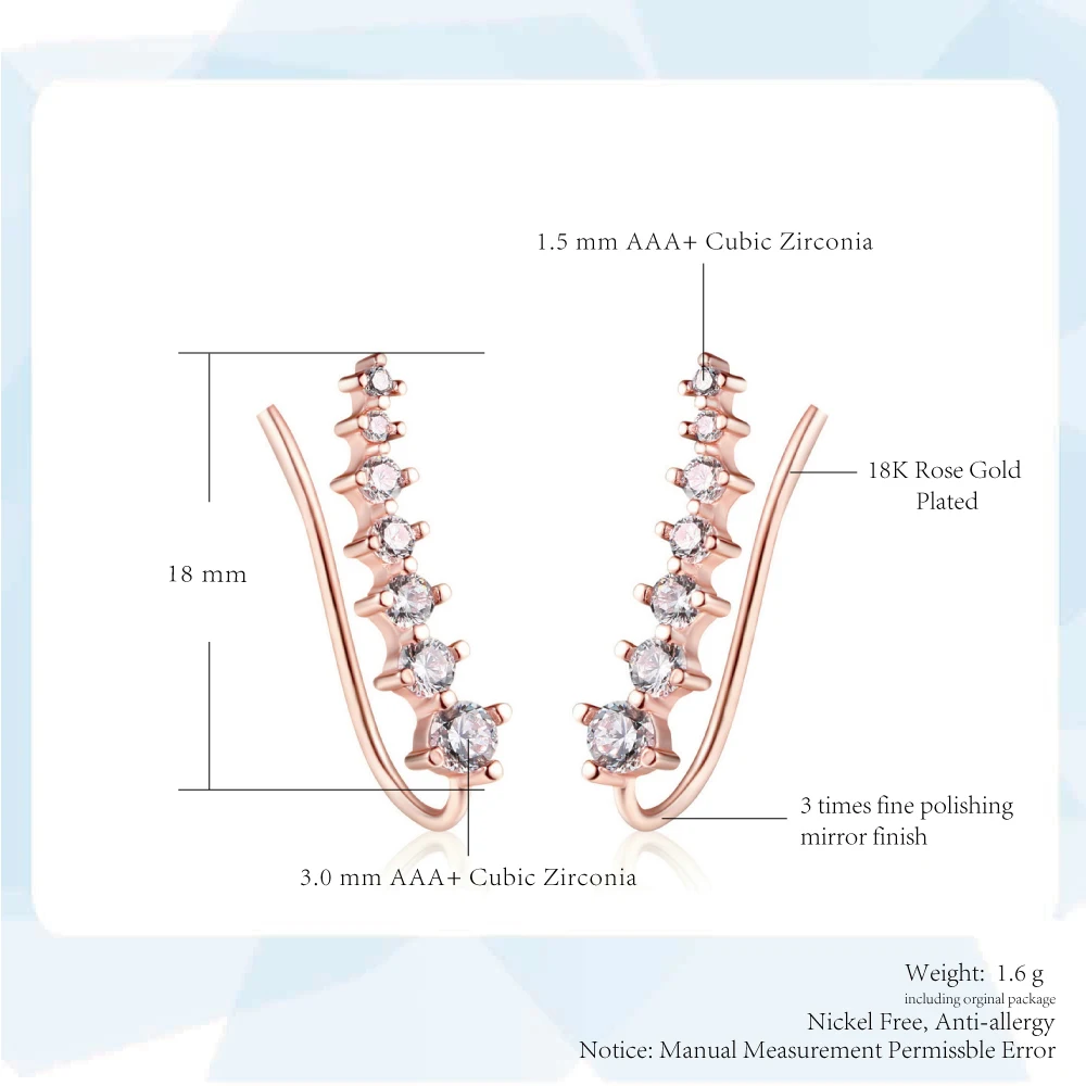 Big Dipper Four-Prong Setting 7pcs CZ Rose Gold Color Ear Hook Stud Earrings Fashion Jewelry ZYE534 ZYE548 ZYE527