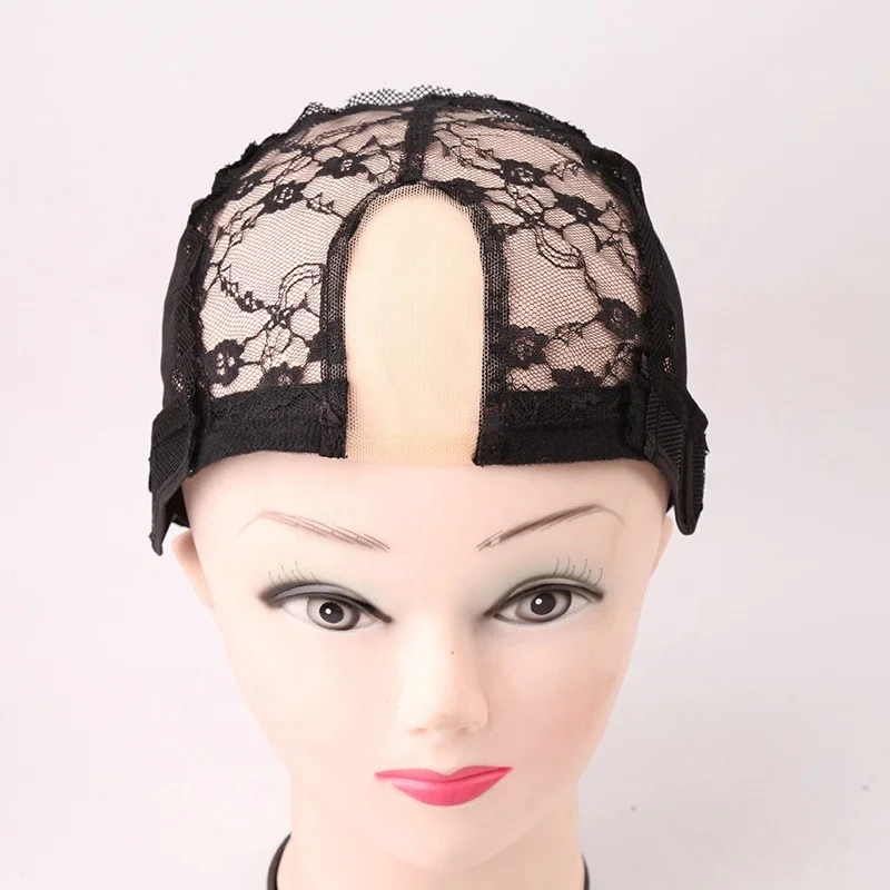 

Wholesale Adjustable Elastic Ventilated Wig Weave Cap U-Shaped Lace Hair Net Hat Mesh Upart U Part Wig Caps for Making Hair Wigs