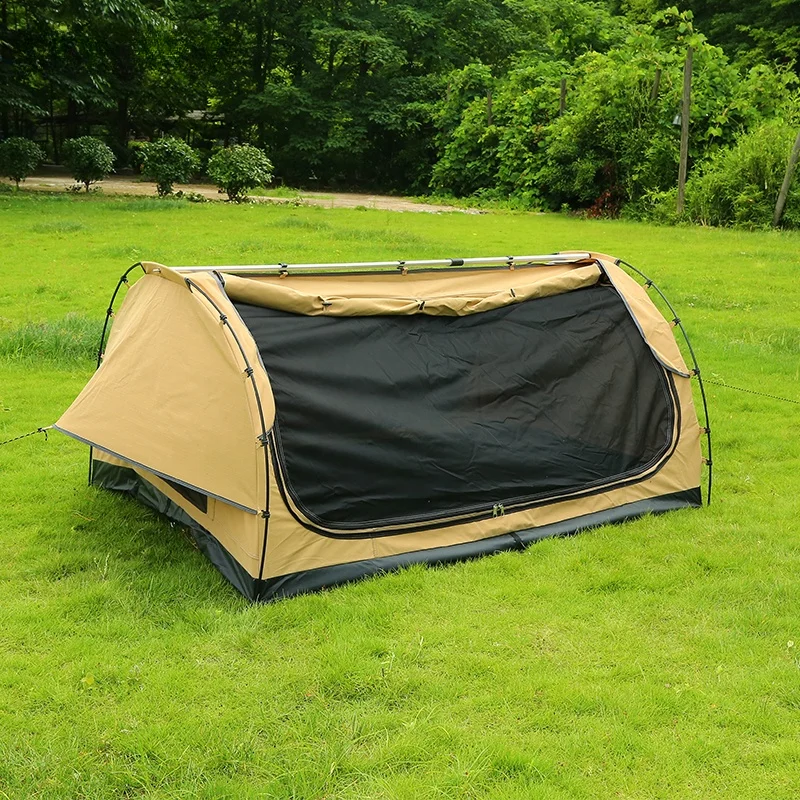 Outdoor camping hiking tente de tube waterproof ripstop canvas fabric portable ble swag tent