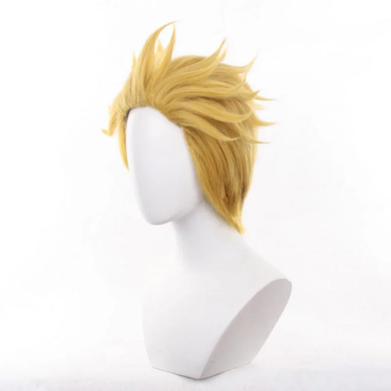 Peruka Cosplay Anime Gachiakuta Enjin Blond Żółta Krótka Kolczasta Peruka dla Kobiet i Mężczyzn Zespół Akuta Festiwal Karnawałowa Peruka Odporna na Ciepło