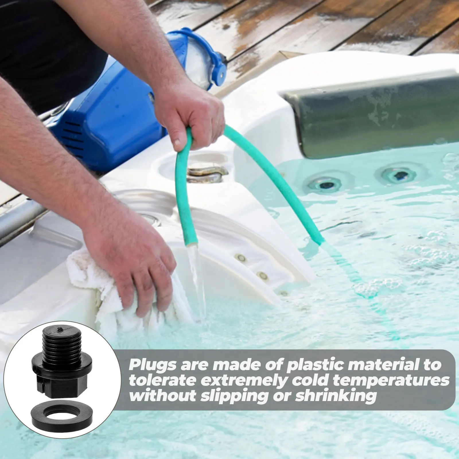 2Sets Pool Winterizing Plug for Pump Return Line Drain Filter Threaded Screw -Ring Protection Expansion