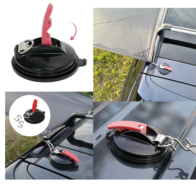 

Strong Vacuum Sucker Hook Luggage Tarps Tents w luggage Holder f Car Truck Anchor Heavy Duty Outdoor Camping