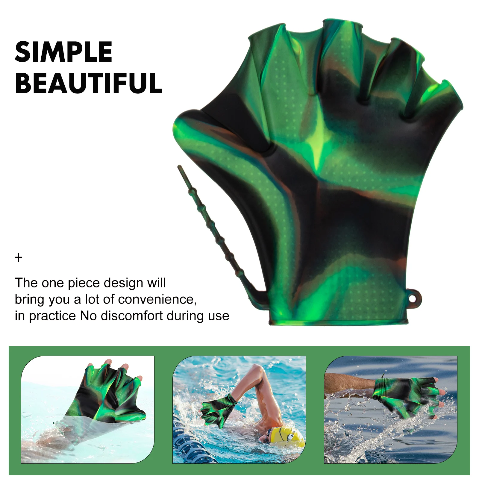 زوج واحد من مجاديف السباحة القابلة للتعديل، قفازات مقاومة جيدة لتنغيم العضلات في حمام السباحة وقفازات مياه الغوص #6