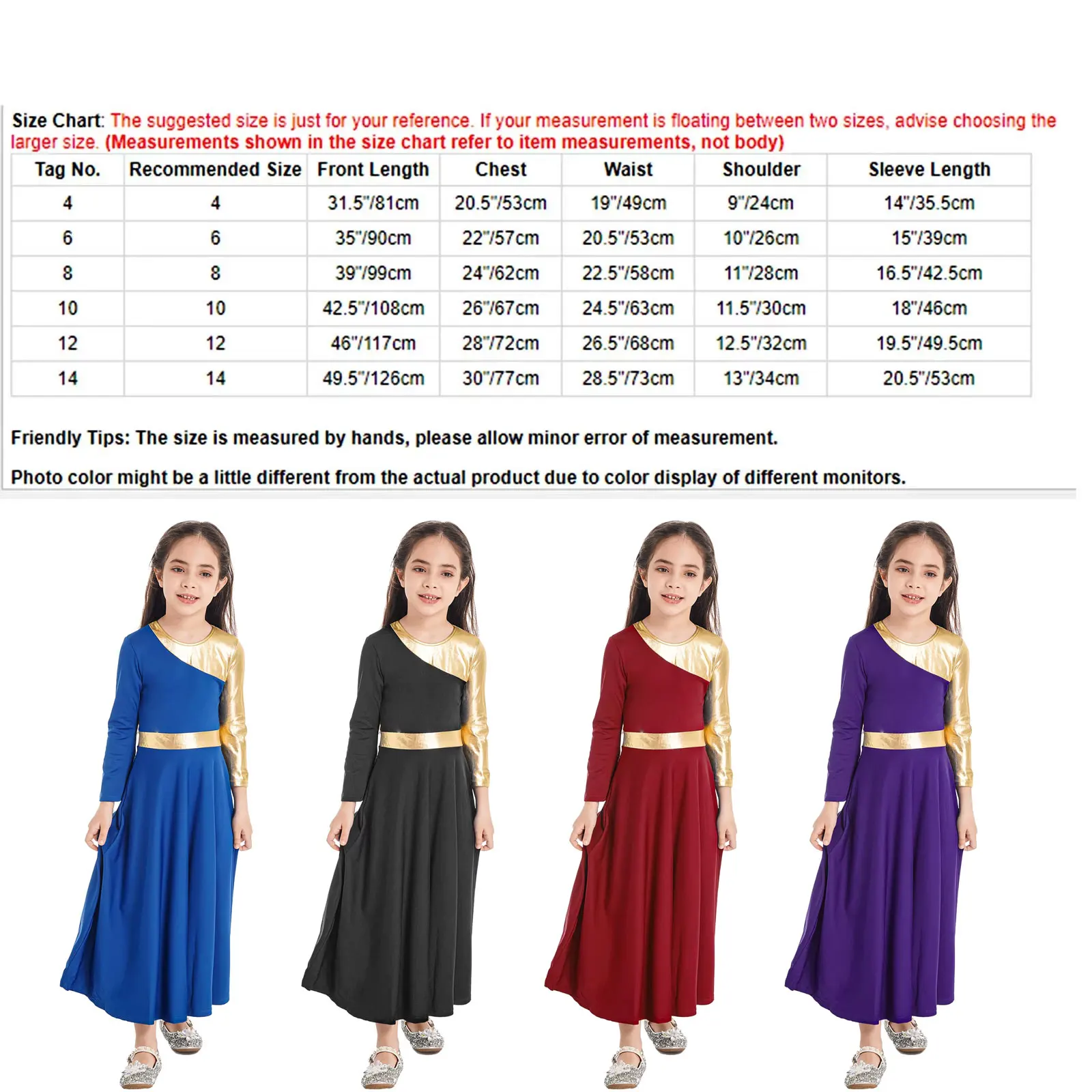 Kinder Tunika Robe Anbetung Lob Liturgisches Volltanzkleid Ballett Lyrical Performance Kostüm Teenager Mädchen Kirche Partykleider